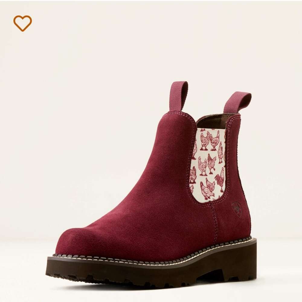 Burgundy Suede Ankle Boots